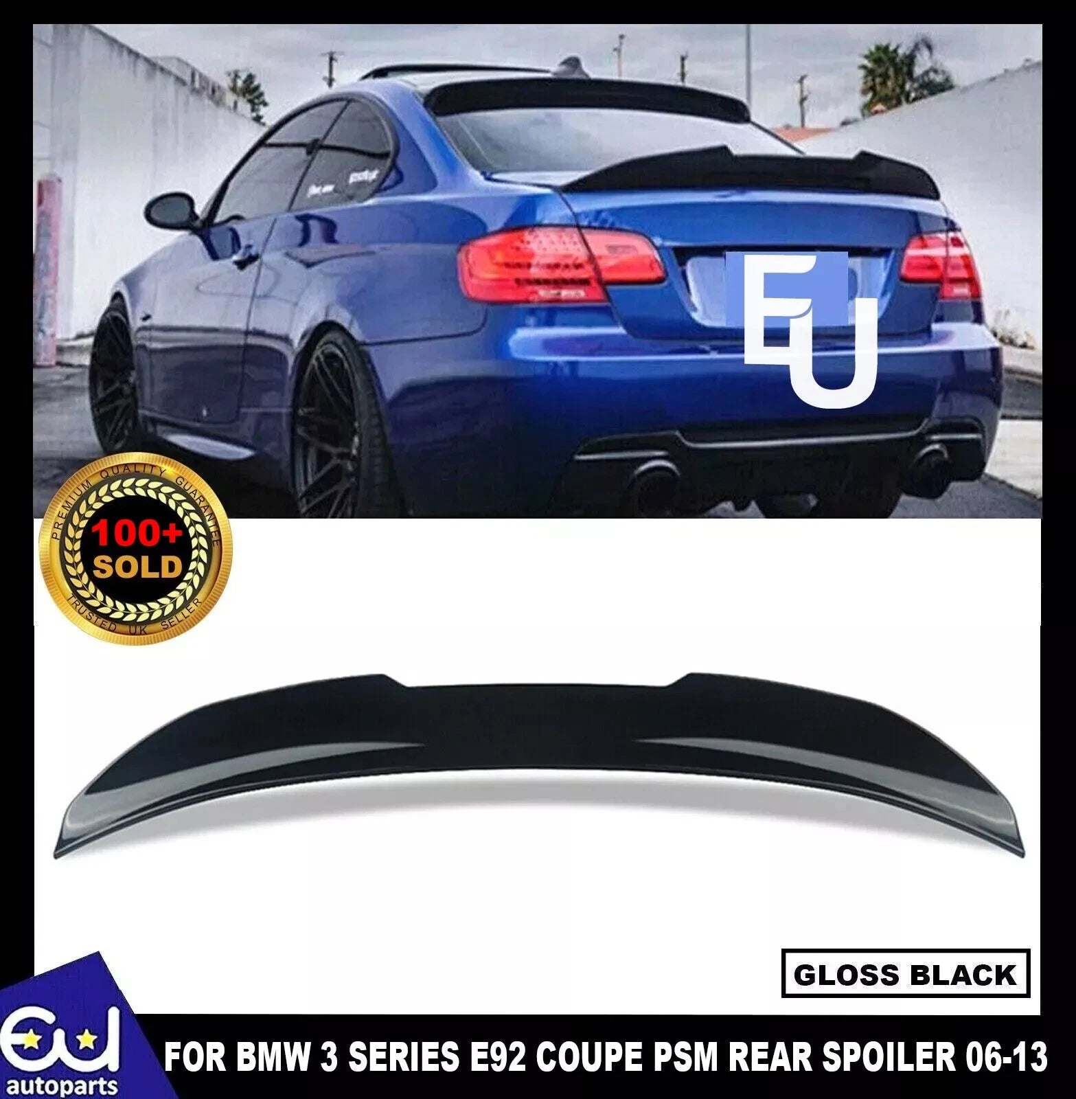 REAR BOOT TRUNK LIP SPOILER DUCKTAIL PSM STYLE FOR BMW 3 SERIES E92 COUPE 06-13