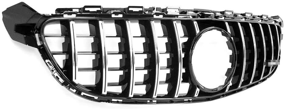 FOR MERCEDES W205 C205 C CLASS FRONT GRILLE GT GTR STYLE BLACK CHROME GRILL