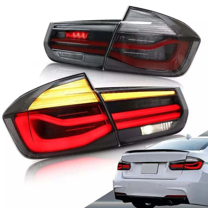 PAIR LED TAIL LIGHTS FOR BMW F30 F35 F80 M3 LCI STYLE CLEAR REAR LAMPS 2012-2018