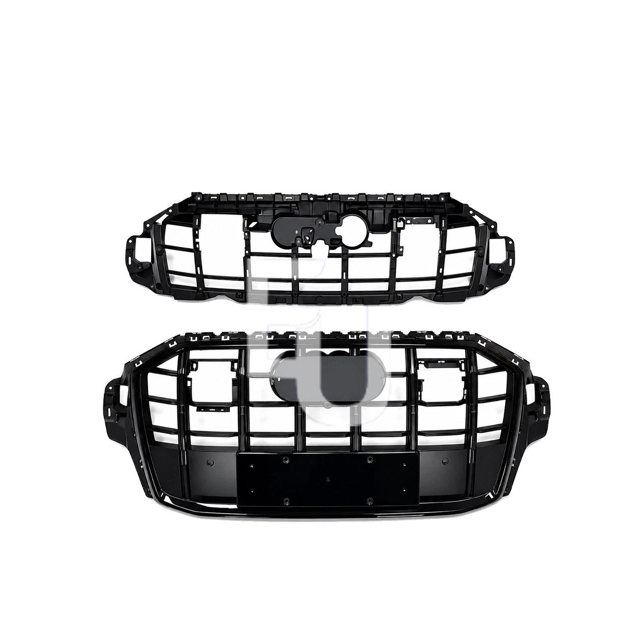 SQ7 STYLE FRONT BUMPER GRILL GRILLE FOR AUDI Q7 4M FACELIFT 2020-23 GLOSS BLACK
