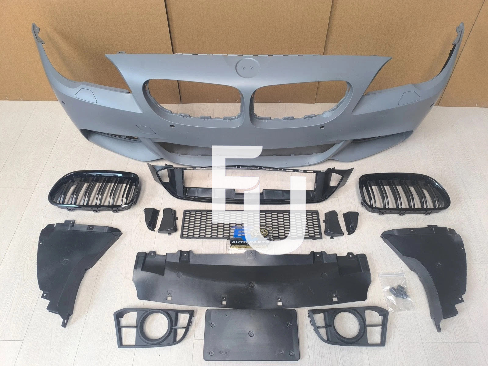 FRONT BUMPER FOR BMW 5 SERIES F10 F11 M-SPORT 2013-17 PRIMED PDC & WASHER HOLES