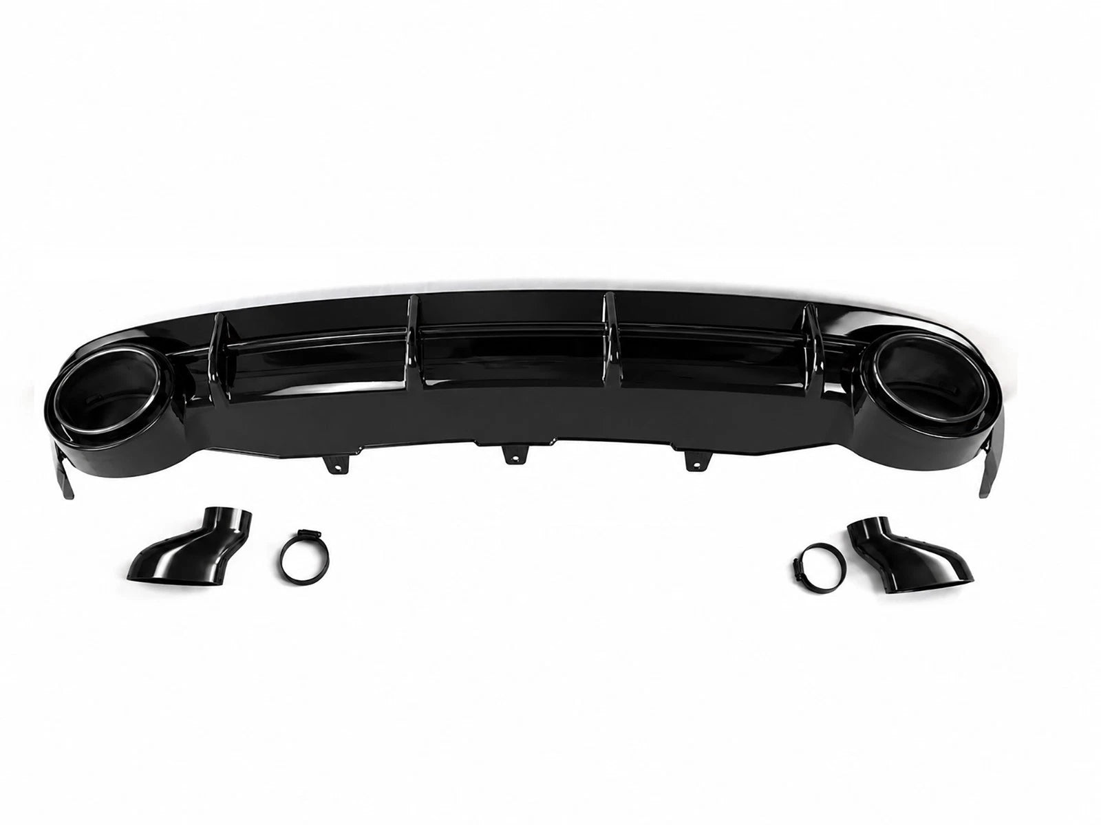 FOR AUDI A6 C7 SE STANDARD RS6 LOOK GLOSS REAR BUMPER DIFFUSER TAILPIPE 11-14