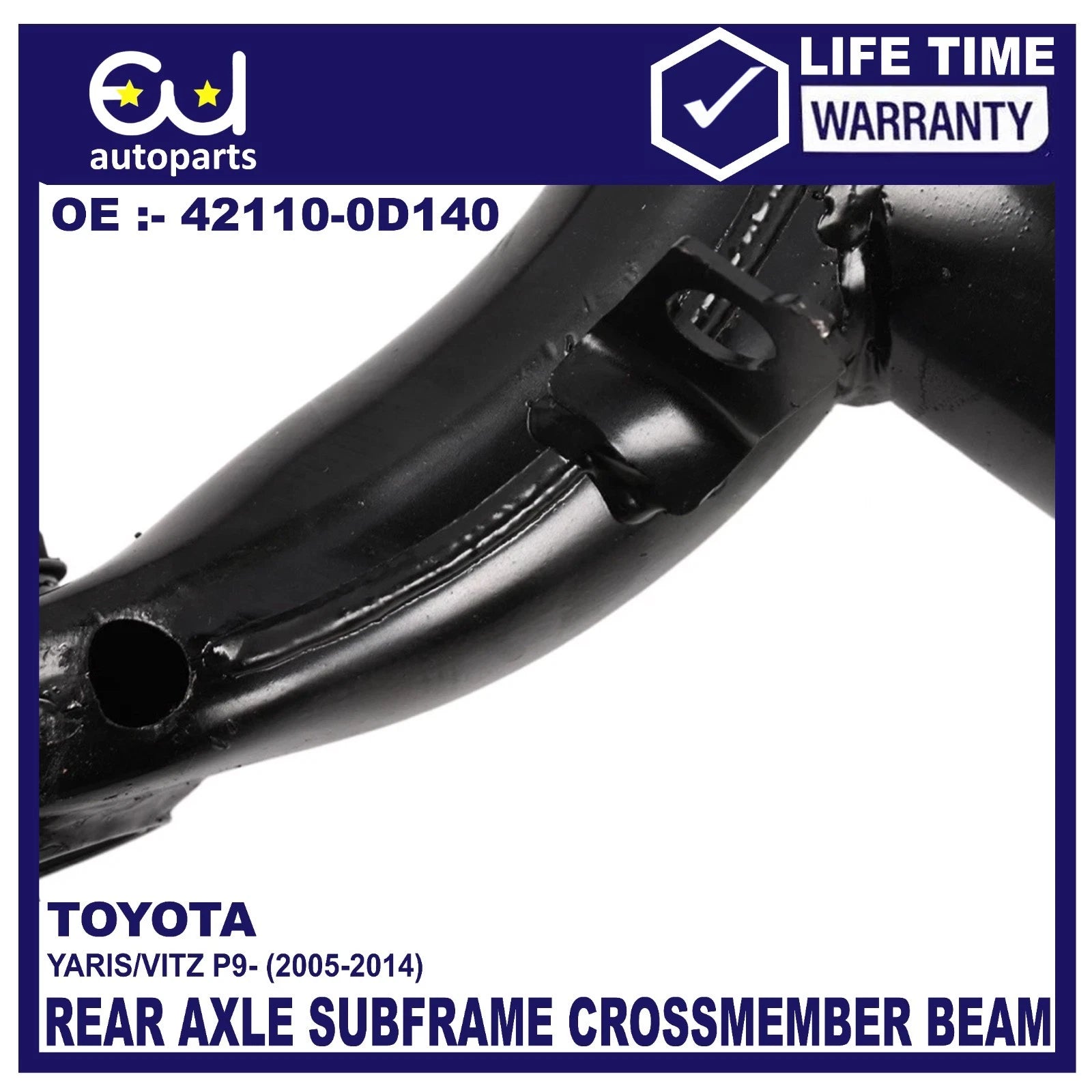 REAR AXLE SUBFRAME CROSSMEMBER BEAM FOR TOYOTA YARIS MK2 P9 05-14 (DRUM BRAKE )
