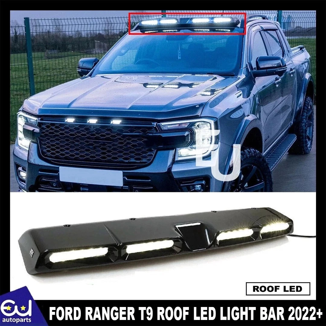 ROOF LED LIGHT BAR LAMP COVER LIGHTS SPOILER BLACK FOR FORD RANGER T9 2022 ON