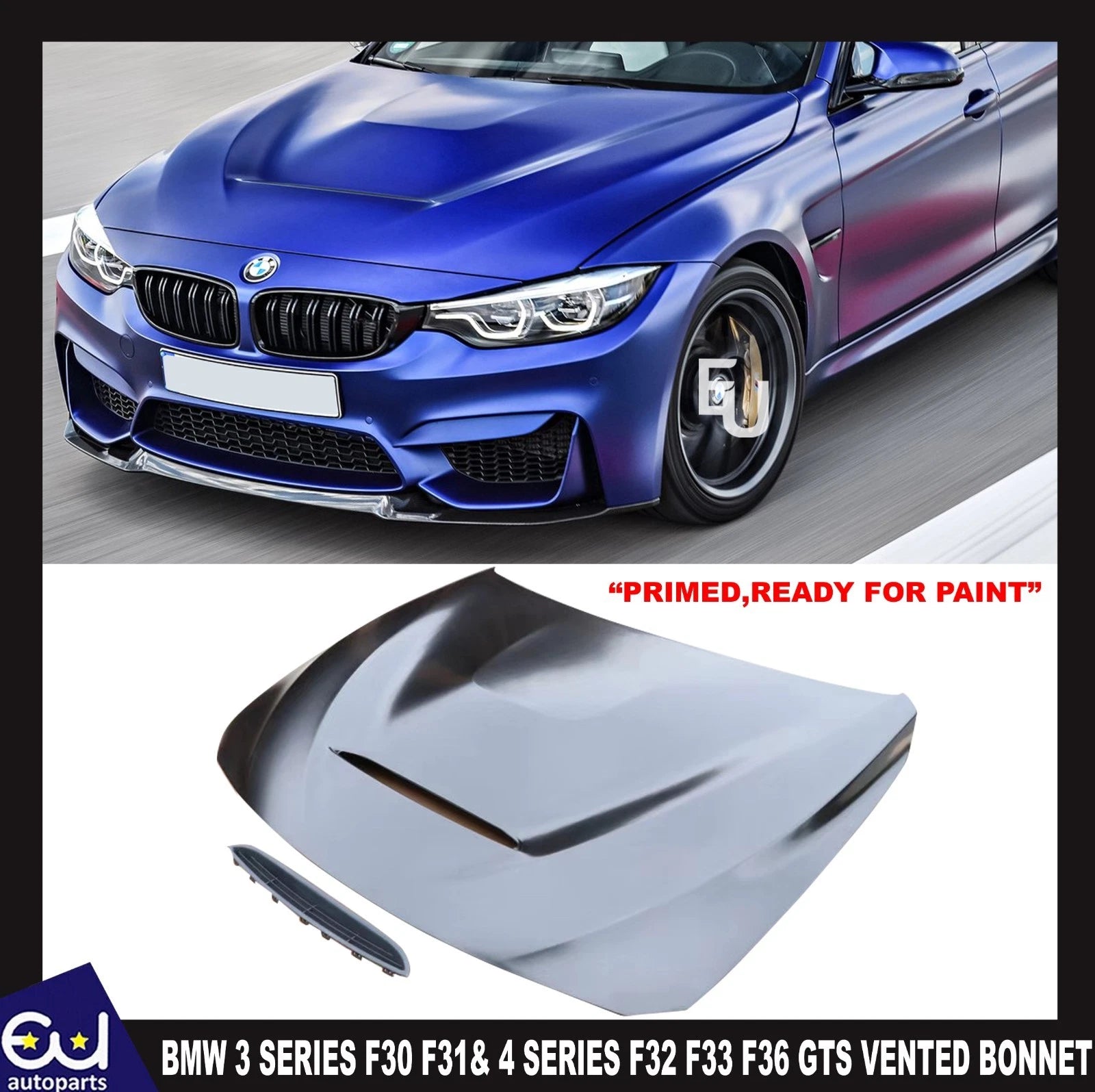 FOR BMW 3 4 SERIES F30 F31 F32 F33 F36 M3 M4 GTS VENTED STYLE BONNET HOOD STEEL