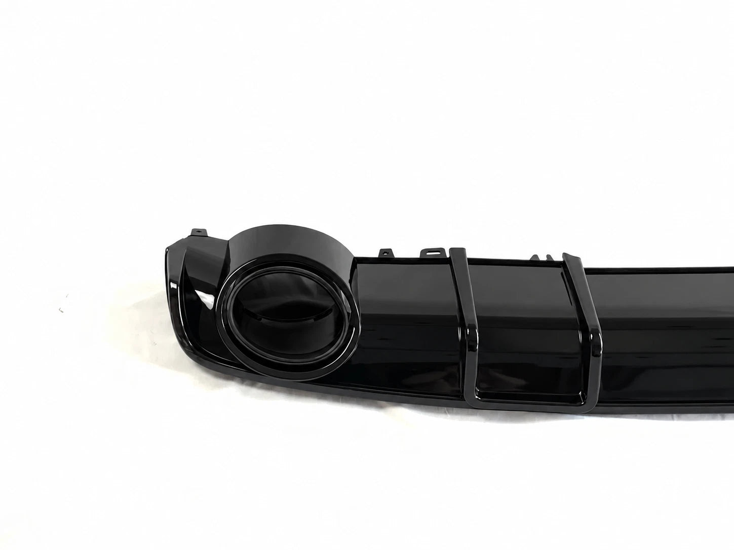 FOR AUDI A4 S4 B9 S-LINE RS4 LOOK REAR DIFFUSER W/TAILPIPE GLOSS BLACK 2015-2019