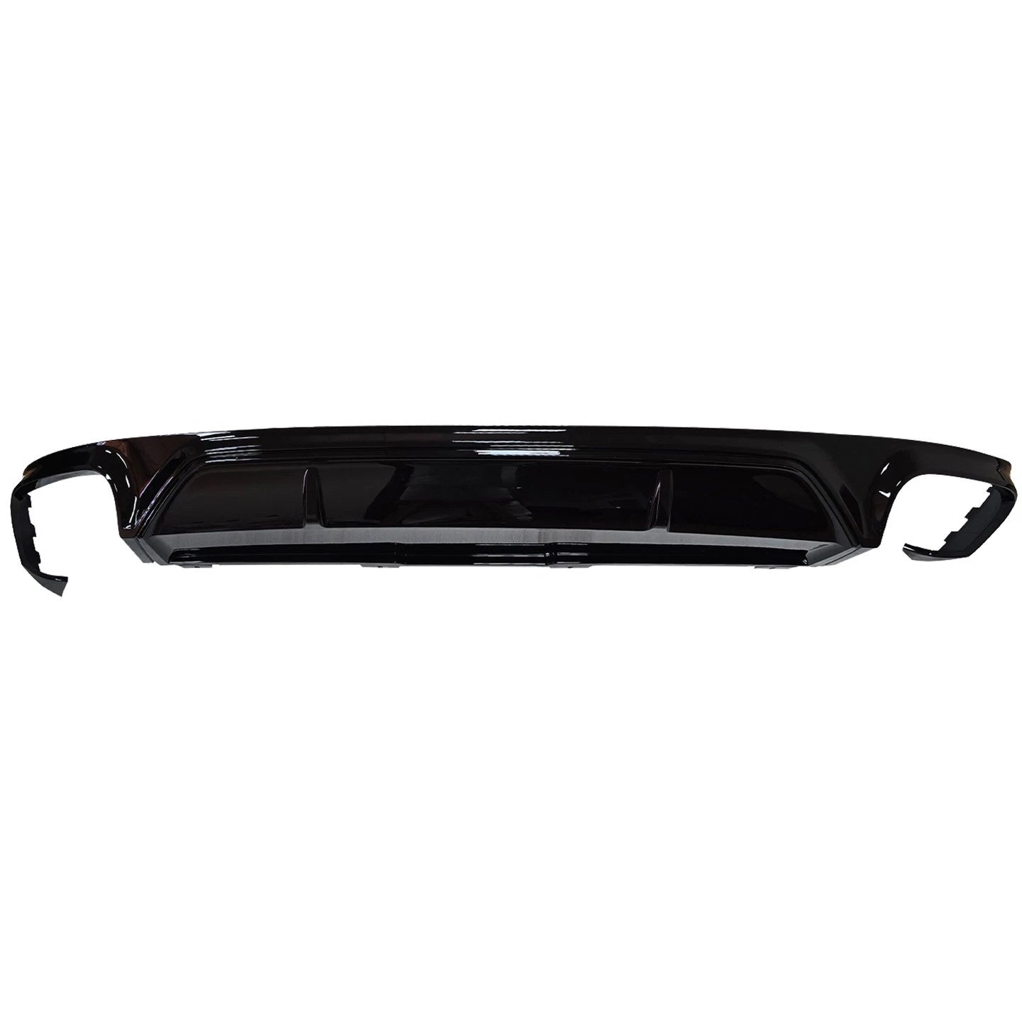 SQ8 LOOK REAR BUMPER DIFFUSER FOR AUDI Q8 2018+ WITH GLOSS BLACK EXHAUST TIPS
