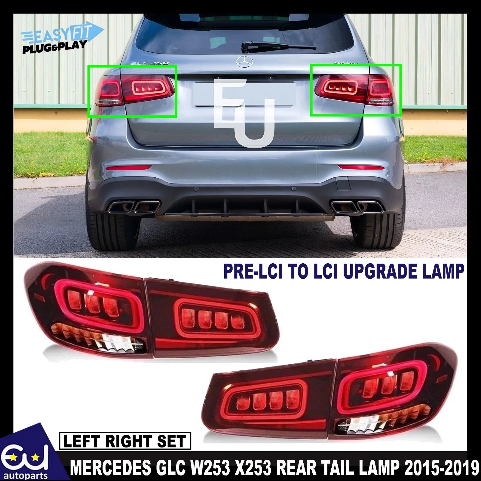LCI CONVERSION UPGRADE REAR TAIL LIGHT LAMP FOR MERCEDES GLC W253 X253 2015–2019