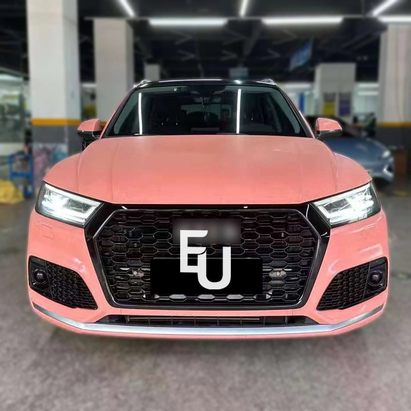 RSQ5 LOOK FRONT FOG LIGHT LAMP HONEYCOMB GRILLE COVER FOR AUDI Q5 SQ5 18-20