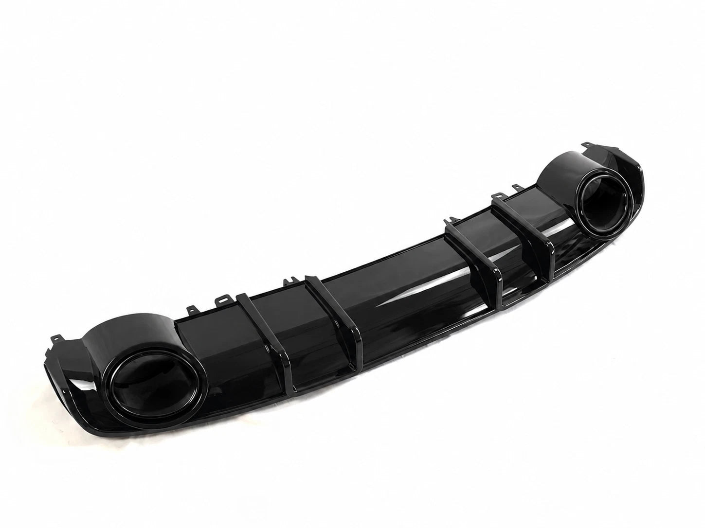 FOR AUDI A4 S4 B9 S-LINE RS4 LOOK REAR DIFFUSER W/TAILPIPE GLOSS BLACK 2015-2019