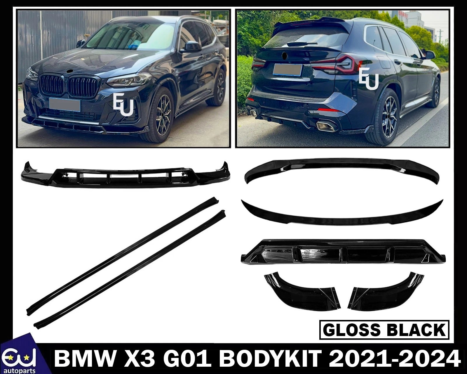 BODYKIT FOR BMW X3 G01 FRONT SPLITTER DIFFUSER LIP SPOILER BODY KIT 2021-2024