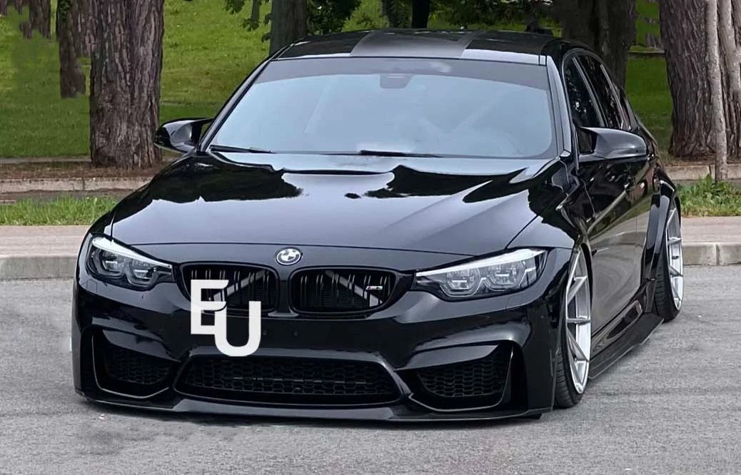 FOR BMW M3 M4 F80 F82 SIDE SKIRTS EXTENSION BLADE LIP CARBON LOOK 2013-2018  FIT