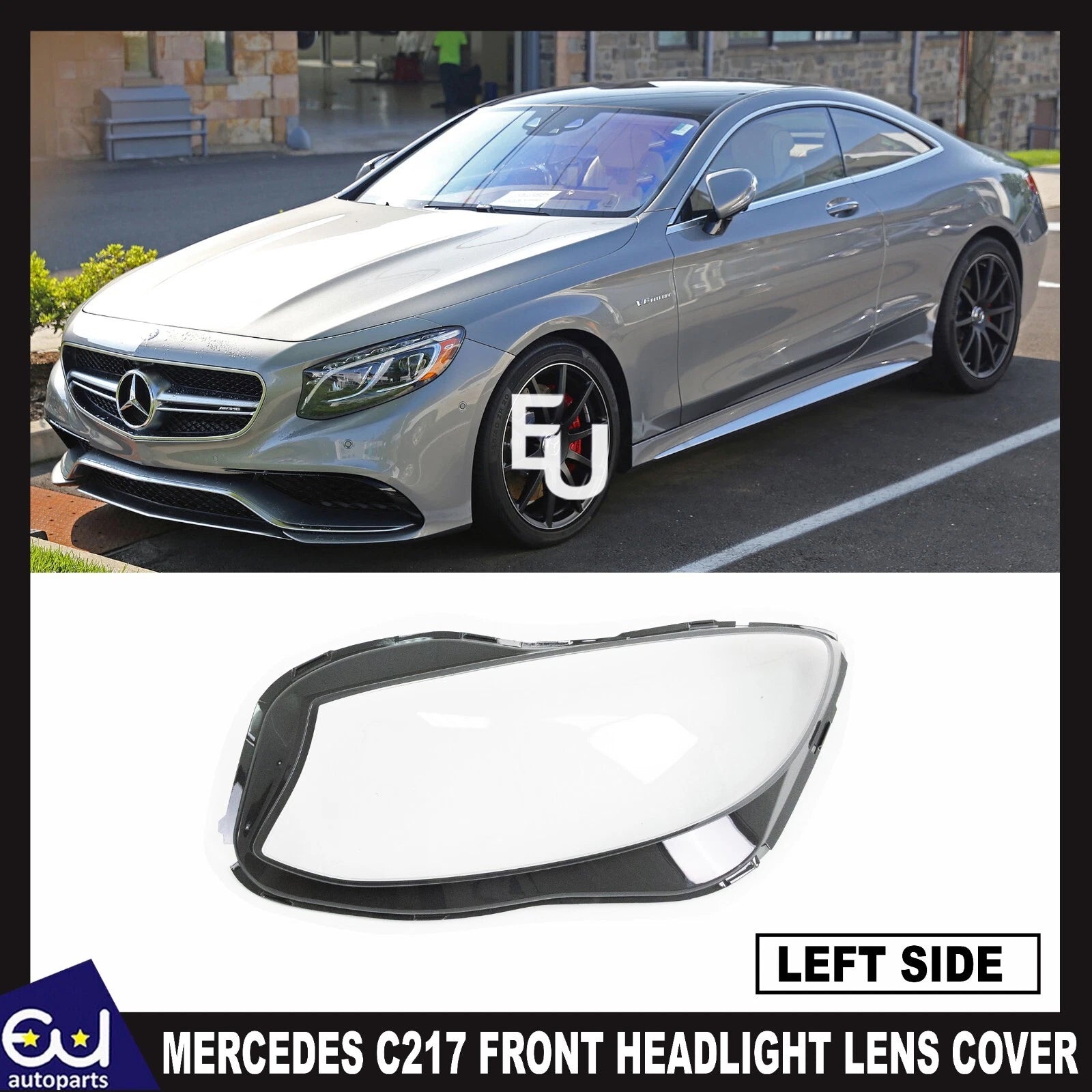 FOR MERCEDES S-CLASS W217 C217 A217 2015-2021 HEADLIGHT LENS COVER LEFT SIDE