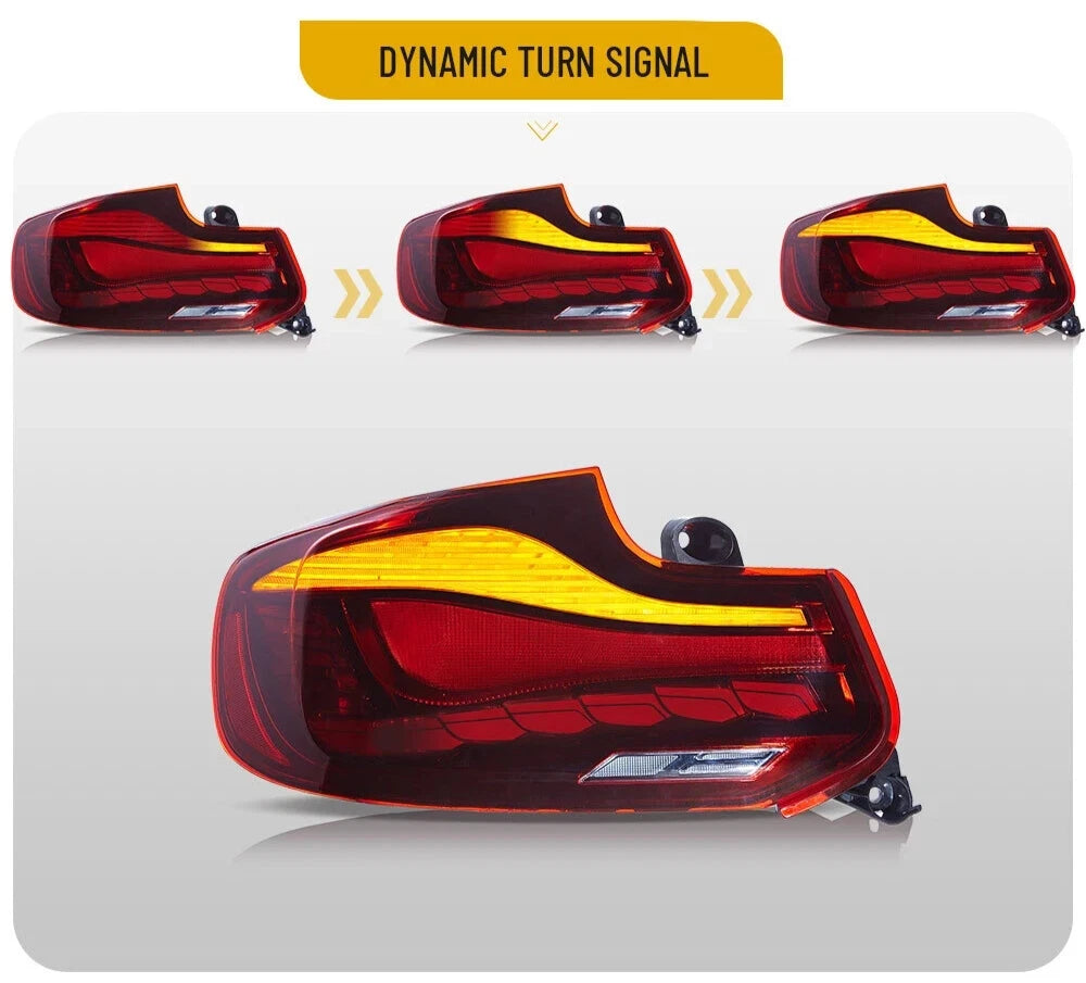 PAIR RED OLED TAIL LIGHTS LAMP FOR BMW 2 SERIES F22 F23 M2 W/ANIMATION 2014-2020
