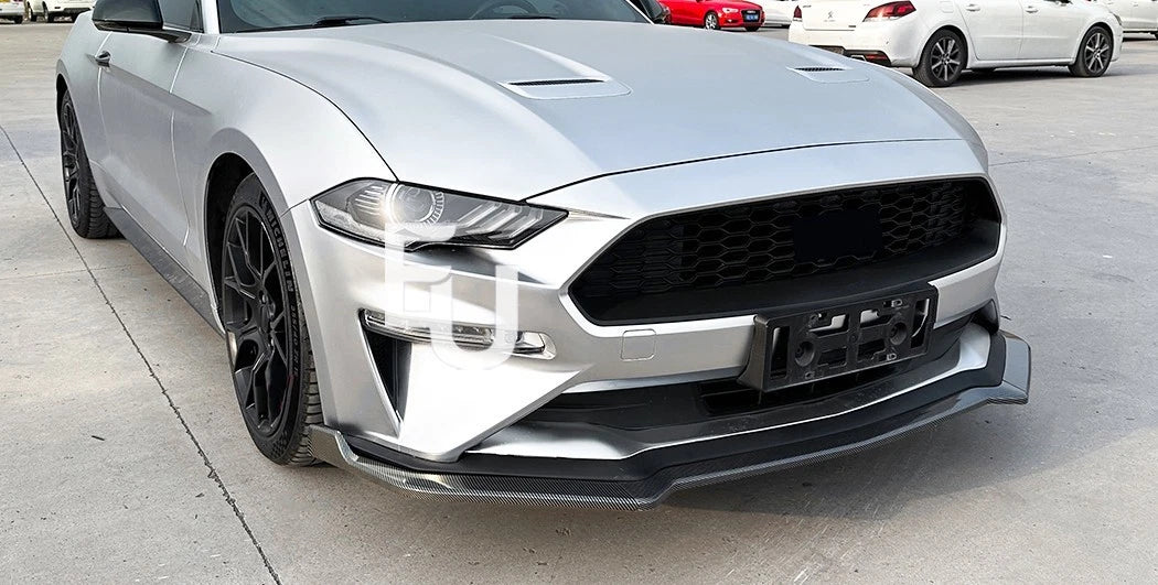 FOR FORD MUSTANG MK6.5 FRONT BUMPER SPOILER LIP SPLITTER GLOSS BLACK 2018-2023