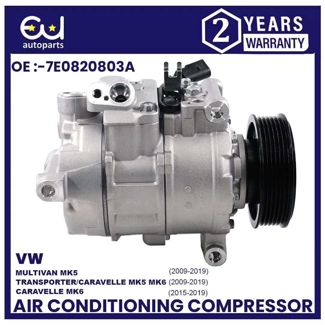 A/C COMPRESSOR FOR VW TRANSPORTER CARAVELLE MULTIVAN 09-19 2.0 TDI 7E0820803A
