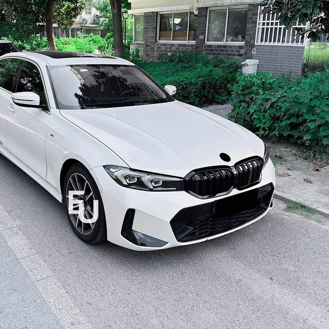 DOUBLE SLAT FOR BMW 3 SERIES G20 G21 LCI KIDNEY GRILL GRILLE GLOSS BLACK 2022+