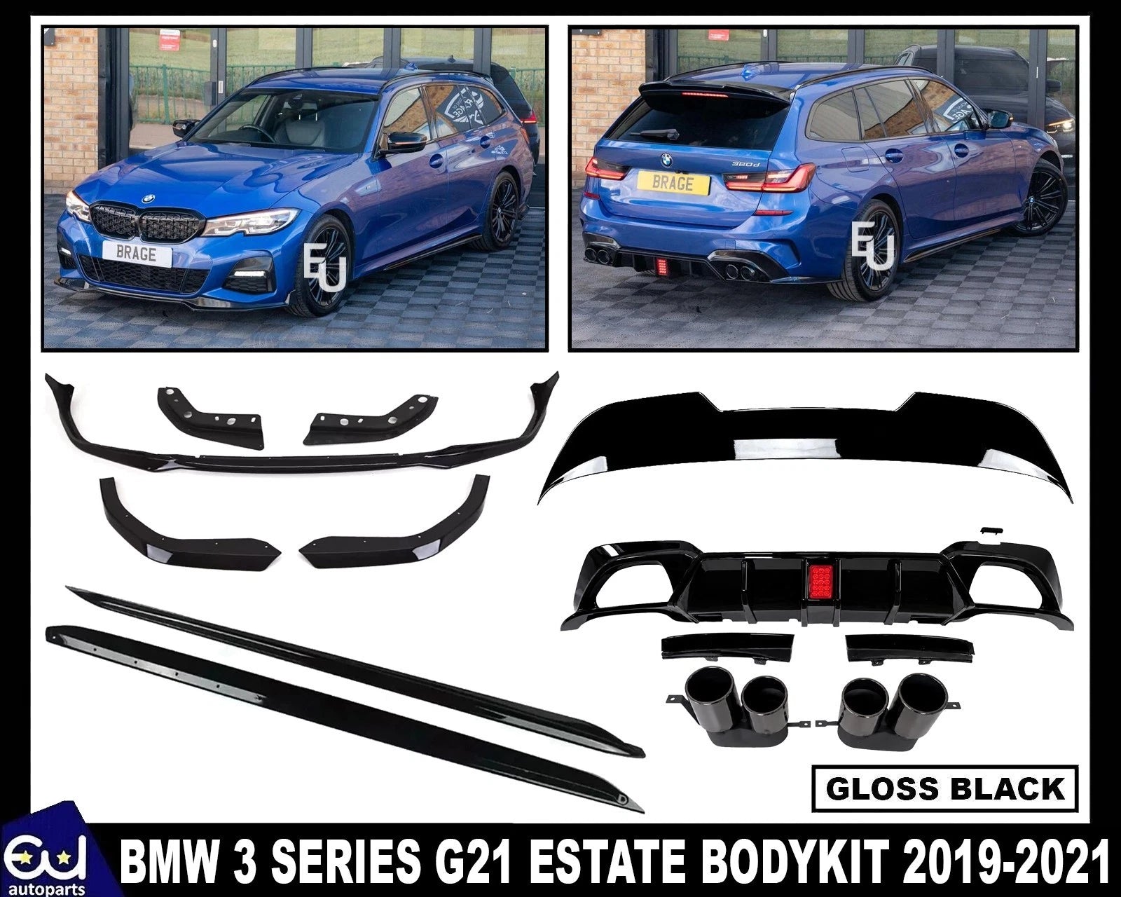BODYKIT FOR BMW 3 SERIES G21 ESTATE BODY KIT FRONT SPLITTER REAR DIFFUSER 19-21