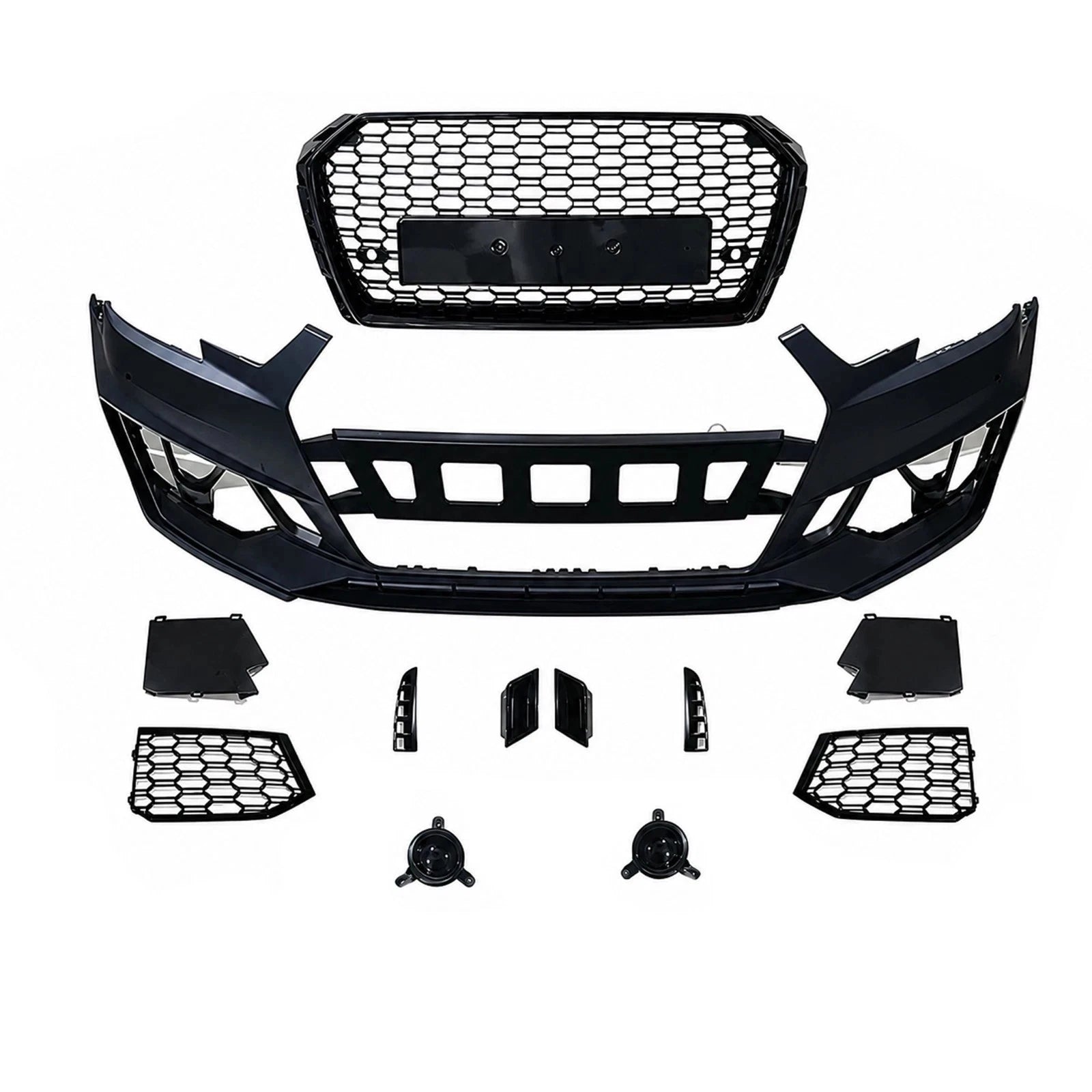 RS4 CONVERSION REAR & FRONT BUMPER BODYKIT SPLITTER FOR AUDI A4 B9 2017-20 SEDAN
