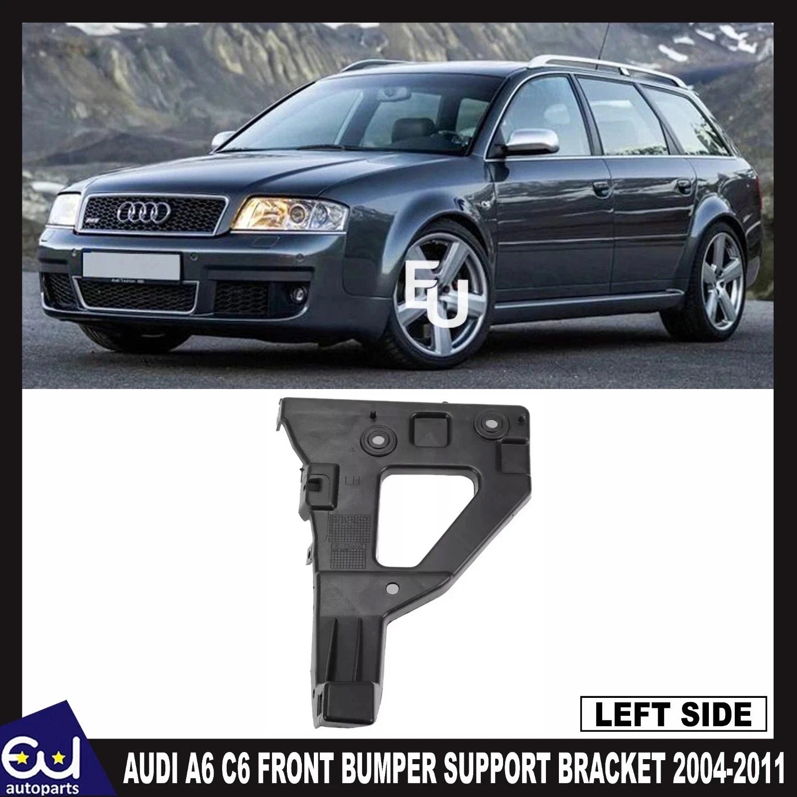 FOR AUDI A6 C6 LEFT FRONT BUMPER SUPPORT BRACKET MOUNT PASSENGER SIDE 2004-2011