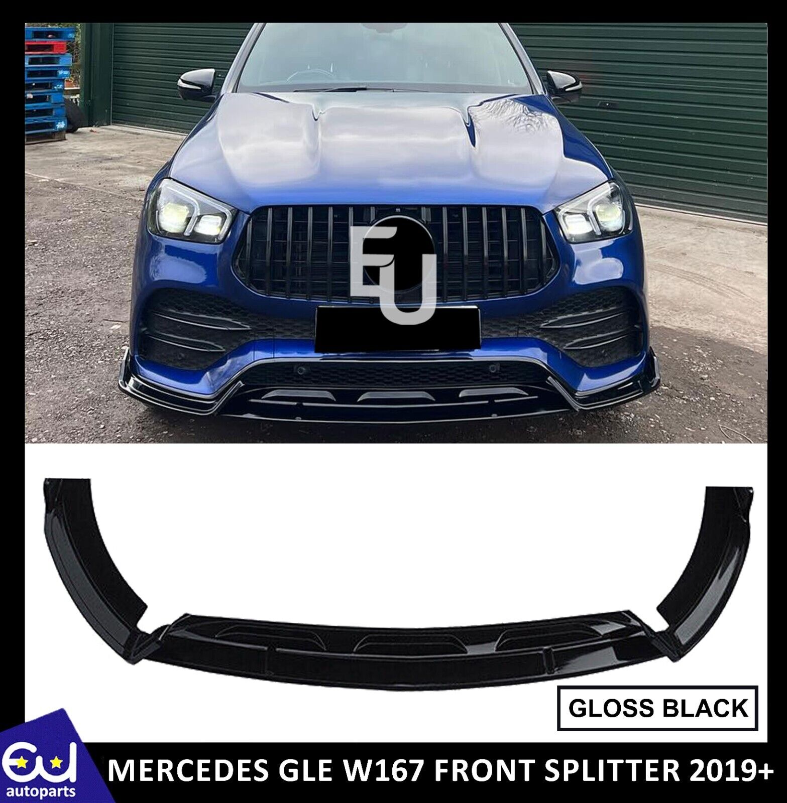 FOR MERCEDES GLE CLASS GLE43 AMG LINE W167 C167 FRONT LIP SPLITTER SPOILER GLOSS