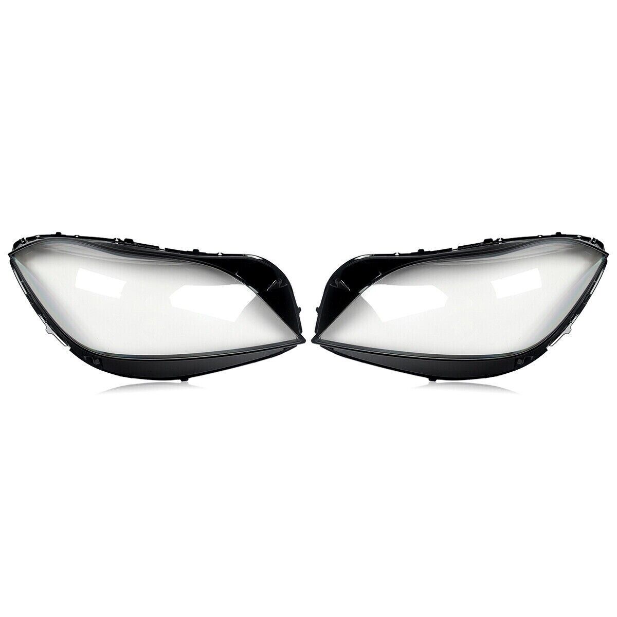 LEFT+RIGHT FRONT HEADLIGHT LENS COVER FOR MERCEDES BENZ CLS W218 C218 14-18 LCI