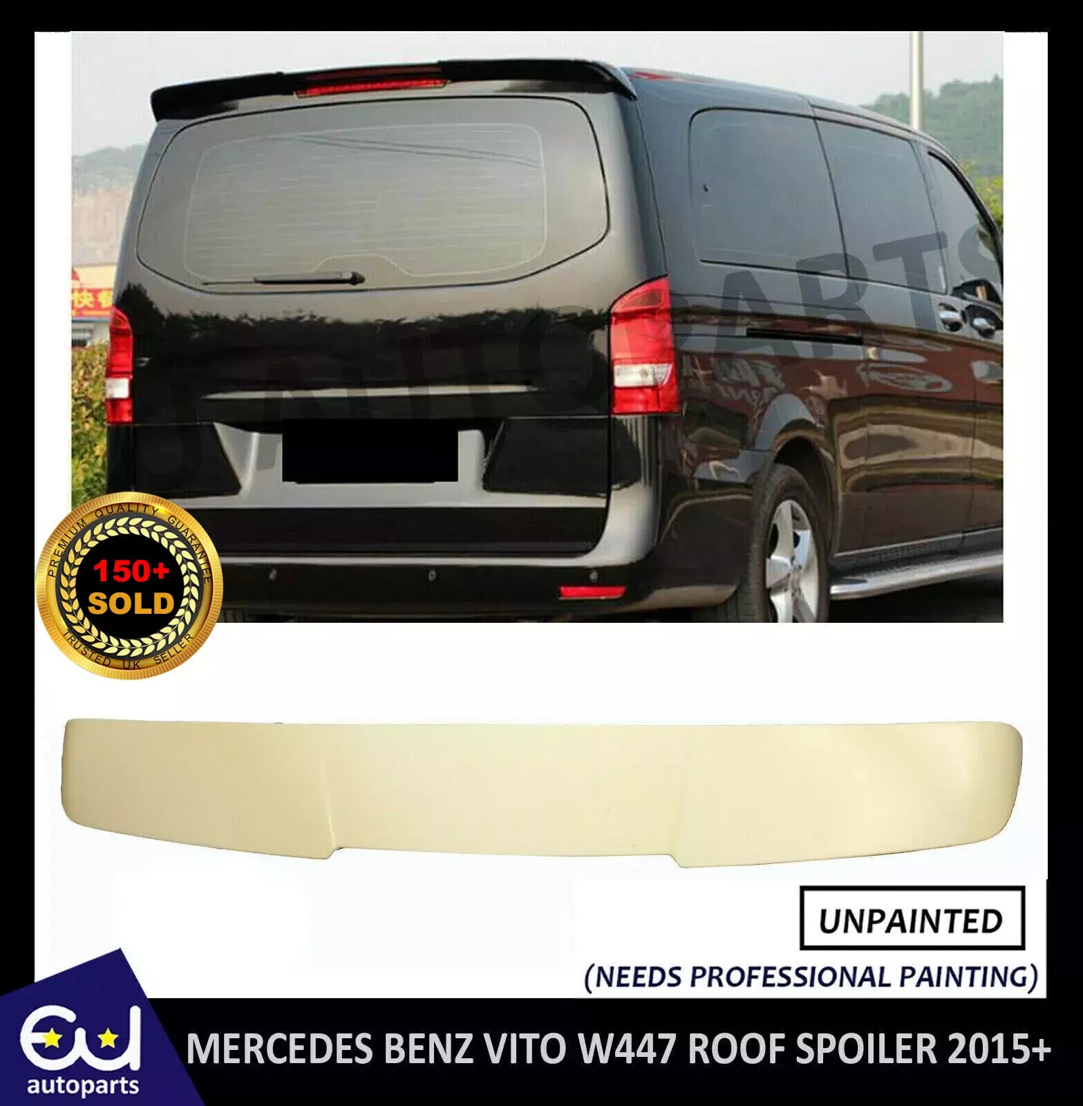 REAR TAILGATE ROOF SPOILER WING FOR MERCEDES VITO W447 2015 ONWARD UNPAINTED