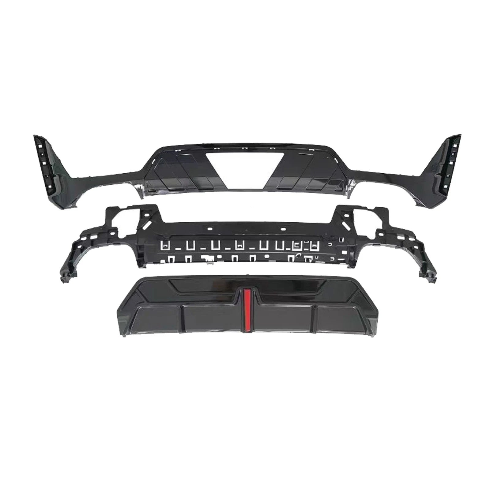 FOR BMW 3 SERIES G20 G21 LCI M SPORT GLOSS REAR DIFFUSER WITH LED TAILPIPE 2022+