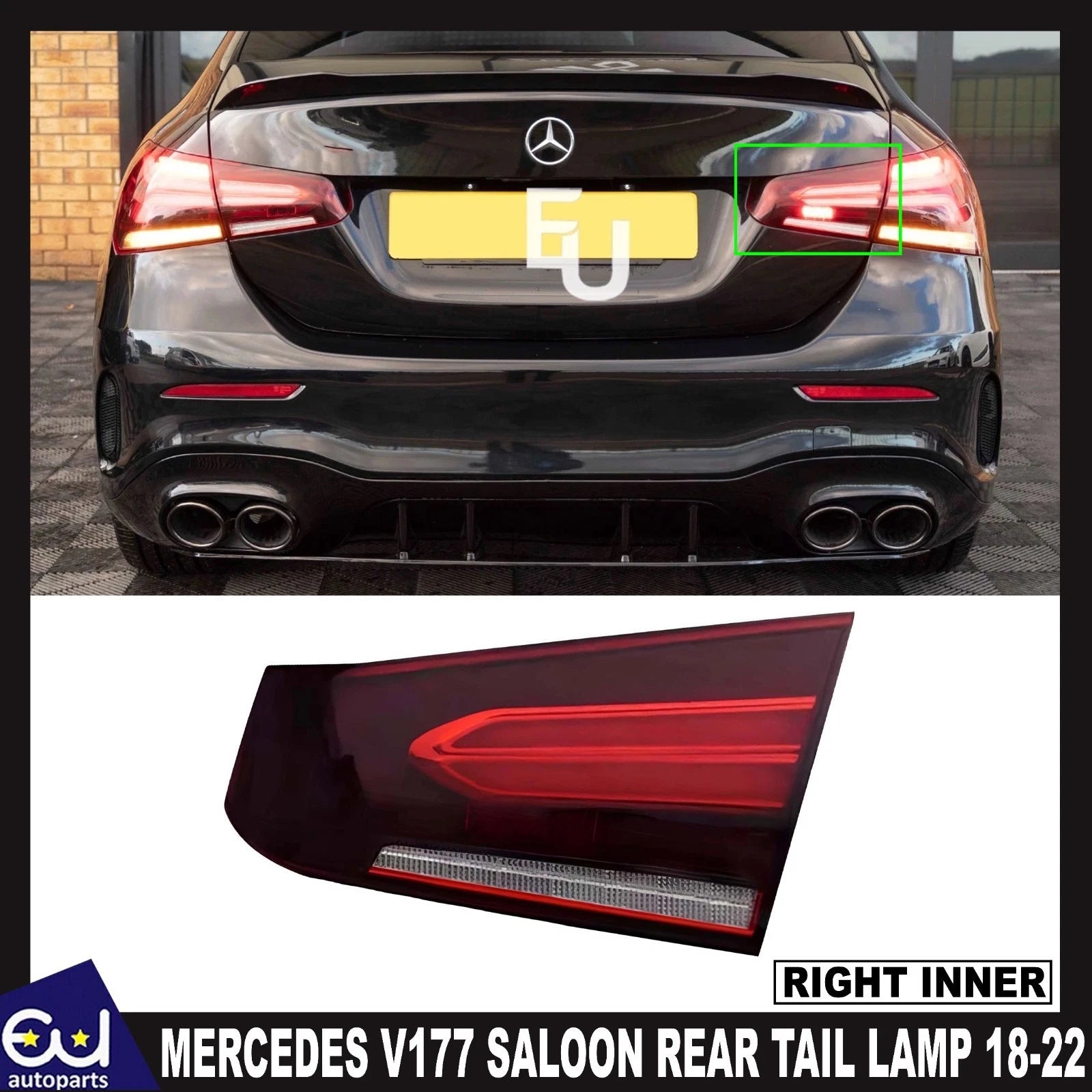FOR MERCEDES W177 V177 SALOON A-CLASS INNER RIGHT DRIVER REAR TAIL LIGHT LAMP