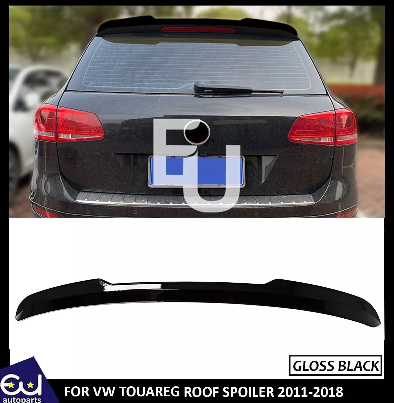 REAR ROOF SPOILER WING LIP FOR VW TOUAREG 7P 2011-2018 GLOSS BLACK