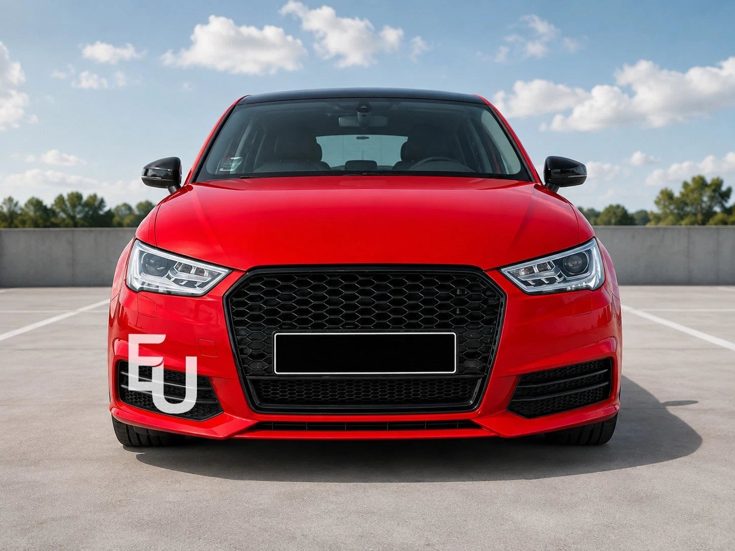 FOR AUDI A1 S1 8X FACELIFT 2015–2018 FRONT GRILLE RS1 STYLE GLOSS BLACK ABS