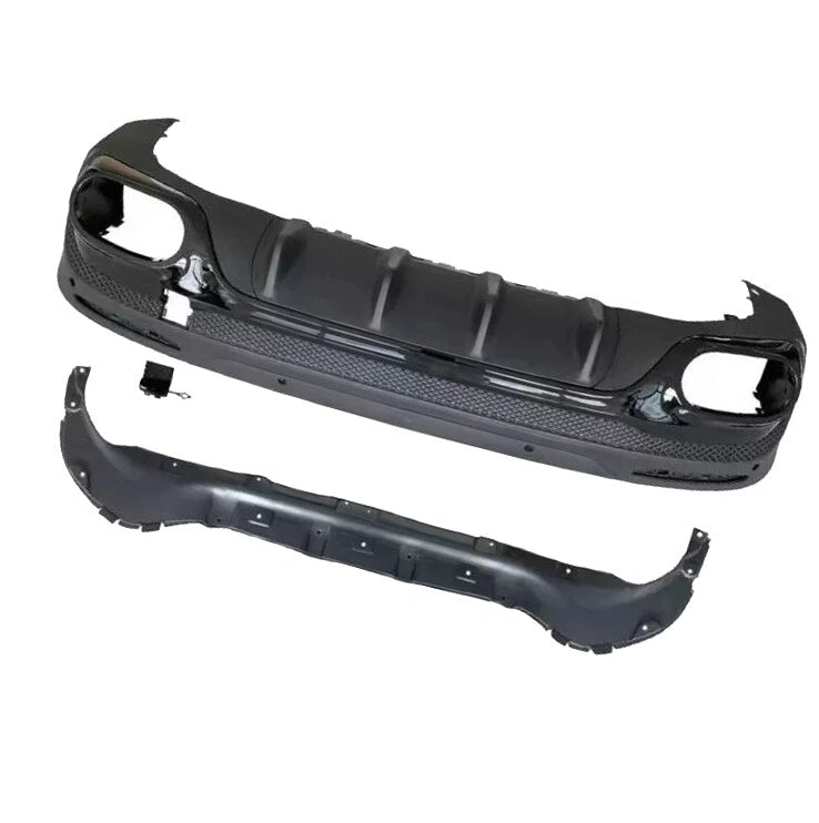 FOR MERCEDES GLB X247 AMG GLB45 STYLE REAR DIFFUSER VALANCE & BLK TAILPIPES 19+