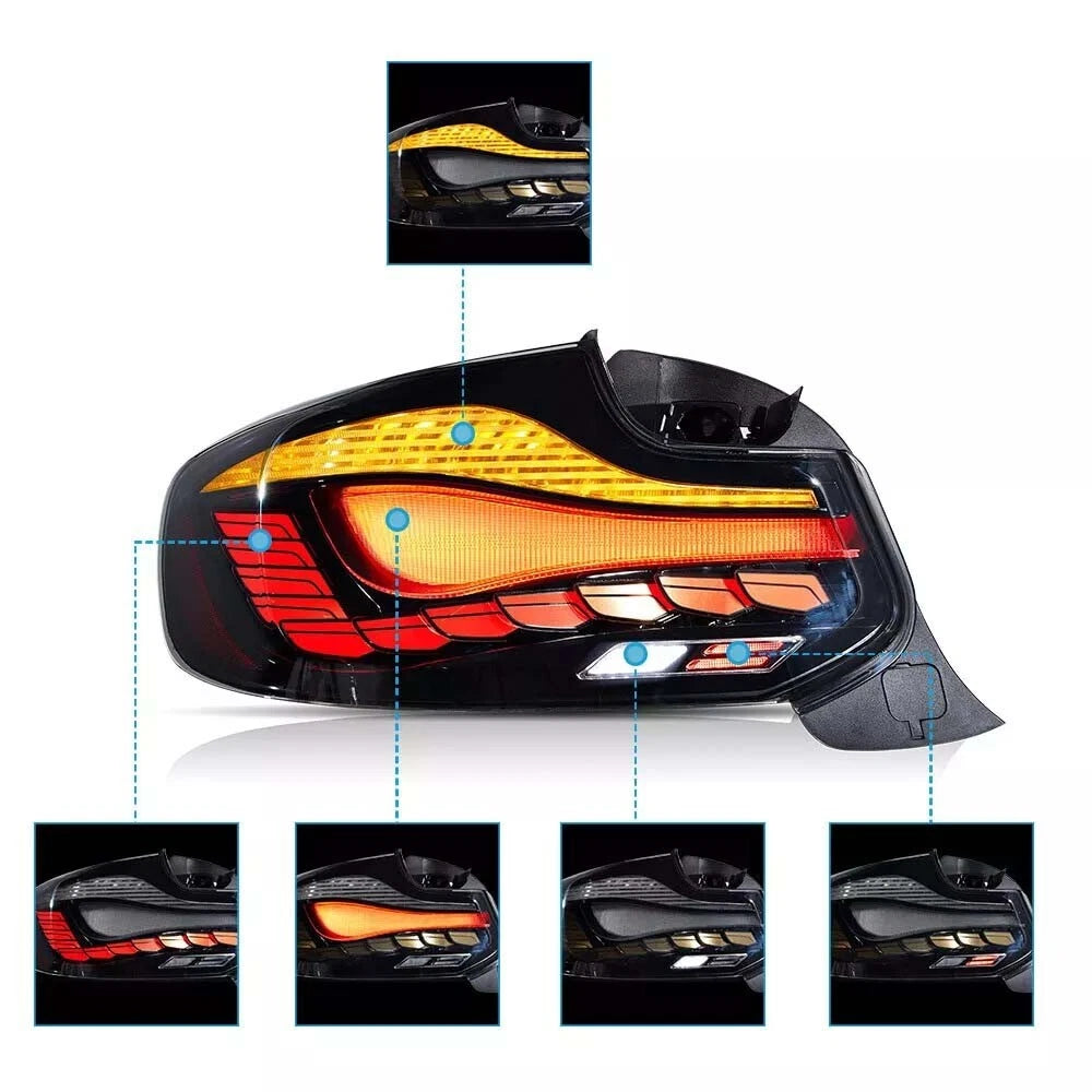 SMOKED OLED TAIL LIGHTS LAMP FOR BMW 2 SERIES 14-20 F22 F23 F87 M2 W/ANIMATION
