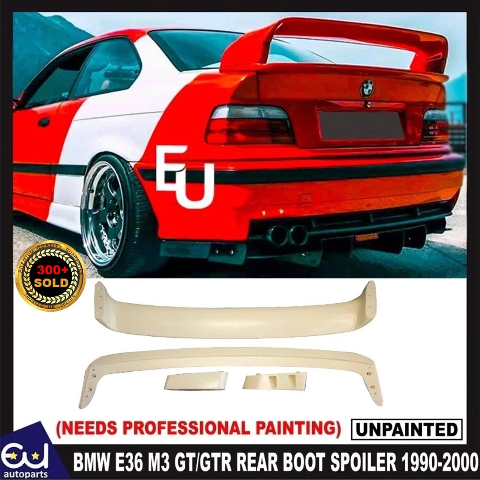 FOR BMW 3 SERIES E36 M3 GT CLASS II 2 1990-1998 REAR TRUNK BOOT SPOILER QUALITY