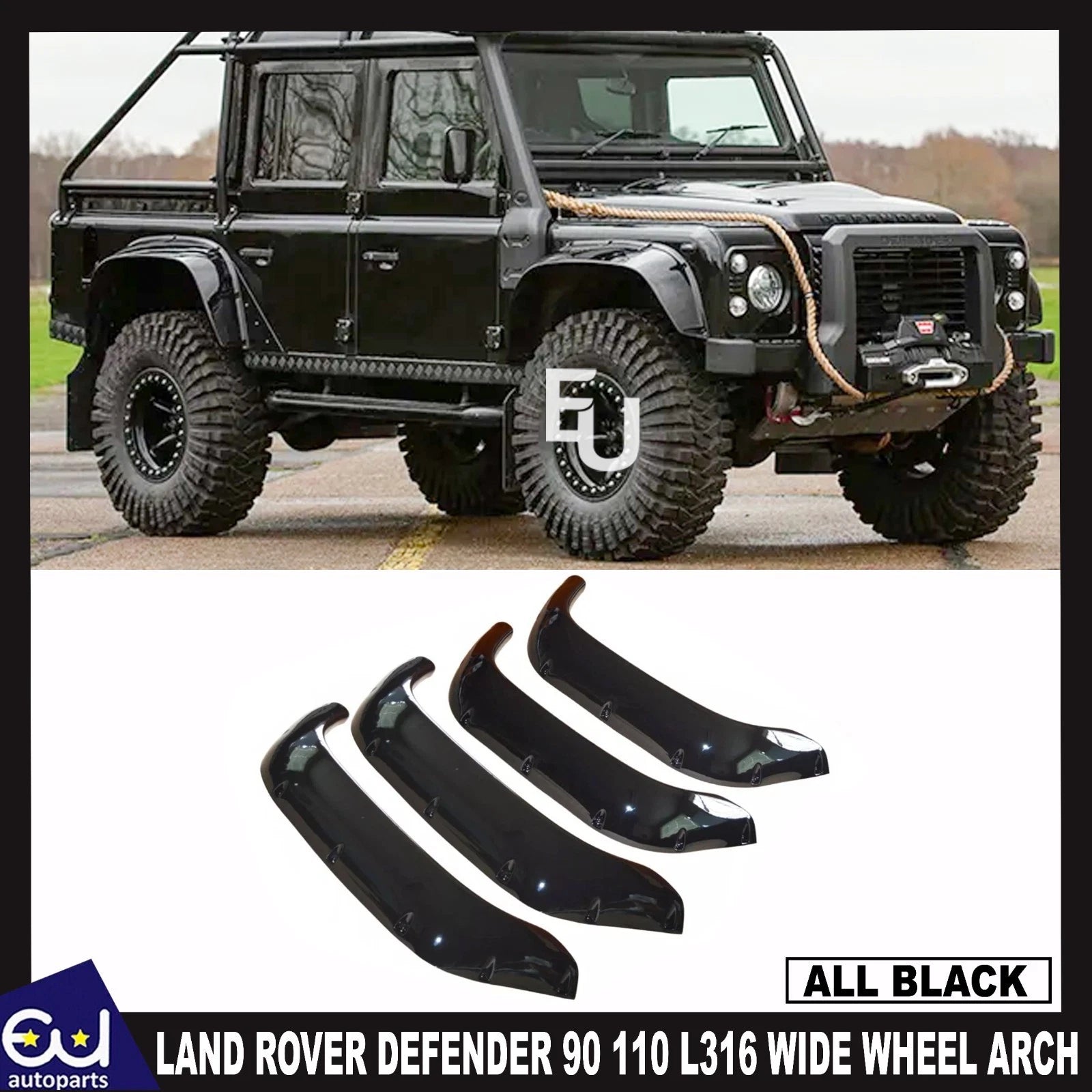 WIDE WHEEL ARCH KIT EXTENDED ARCHES ABS MADE FOR LAND ROVER DEFENDER 90 110 L316