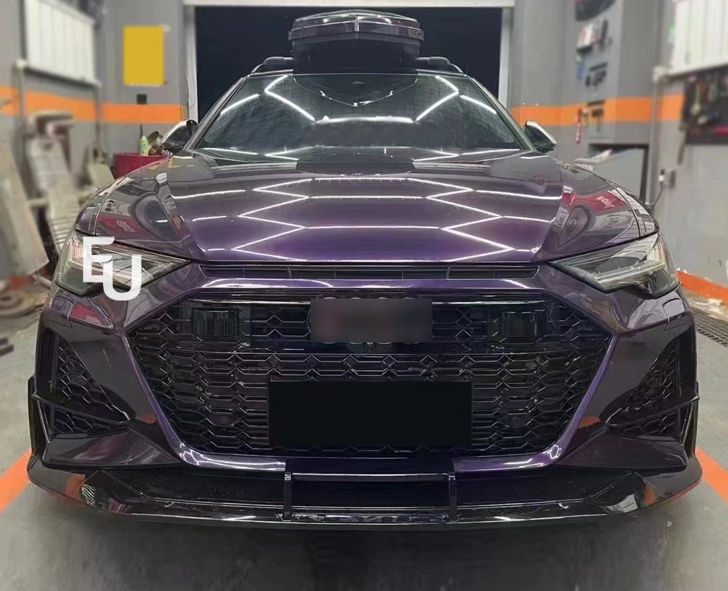 RS6 STYLE LOOK FRONT BUMPER SPLITTER LIP KIT FOR AUDI A6 S6 C8 4A 18–22 W GRILLE