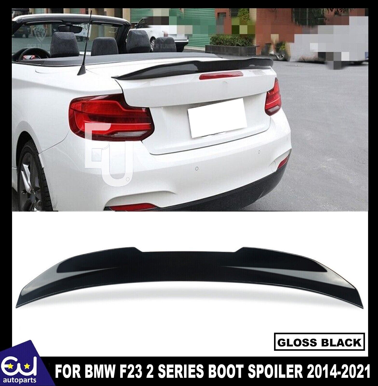 REAR BOOT SPOILER LIP PSM STYLE FOR BMW F23 2 SERIES CONVERTIBLE GLOSS BLACK
