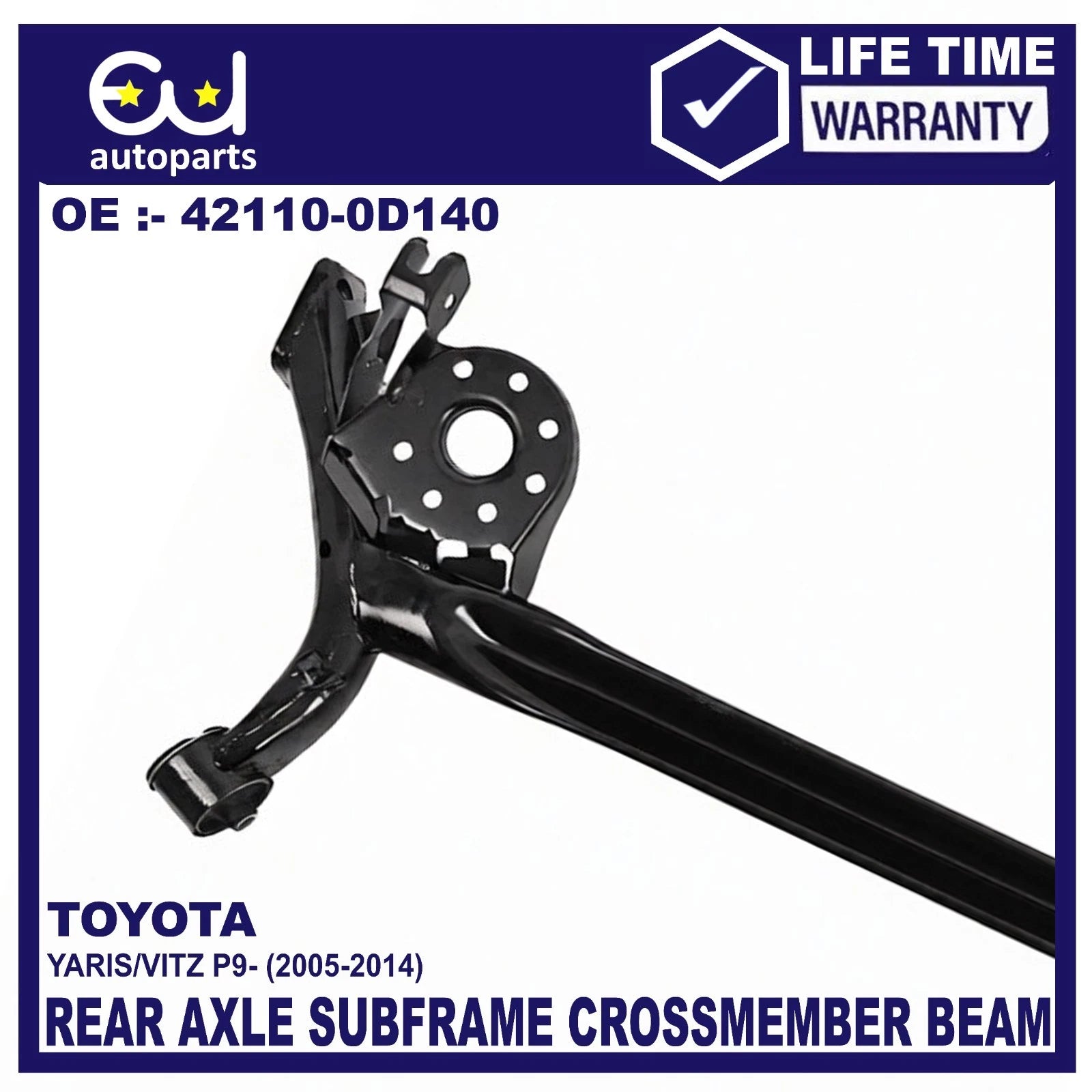 REAR AXLE SUBFRAME CROSSMEMBER BEAM FOR TOYOTA YARIS MK2 P9 05-14 (DRUM BRAKE )
