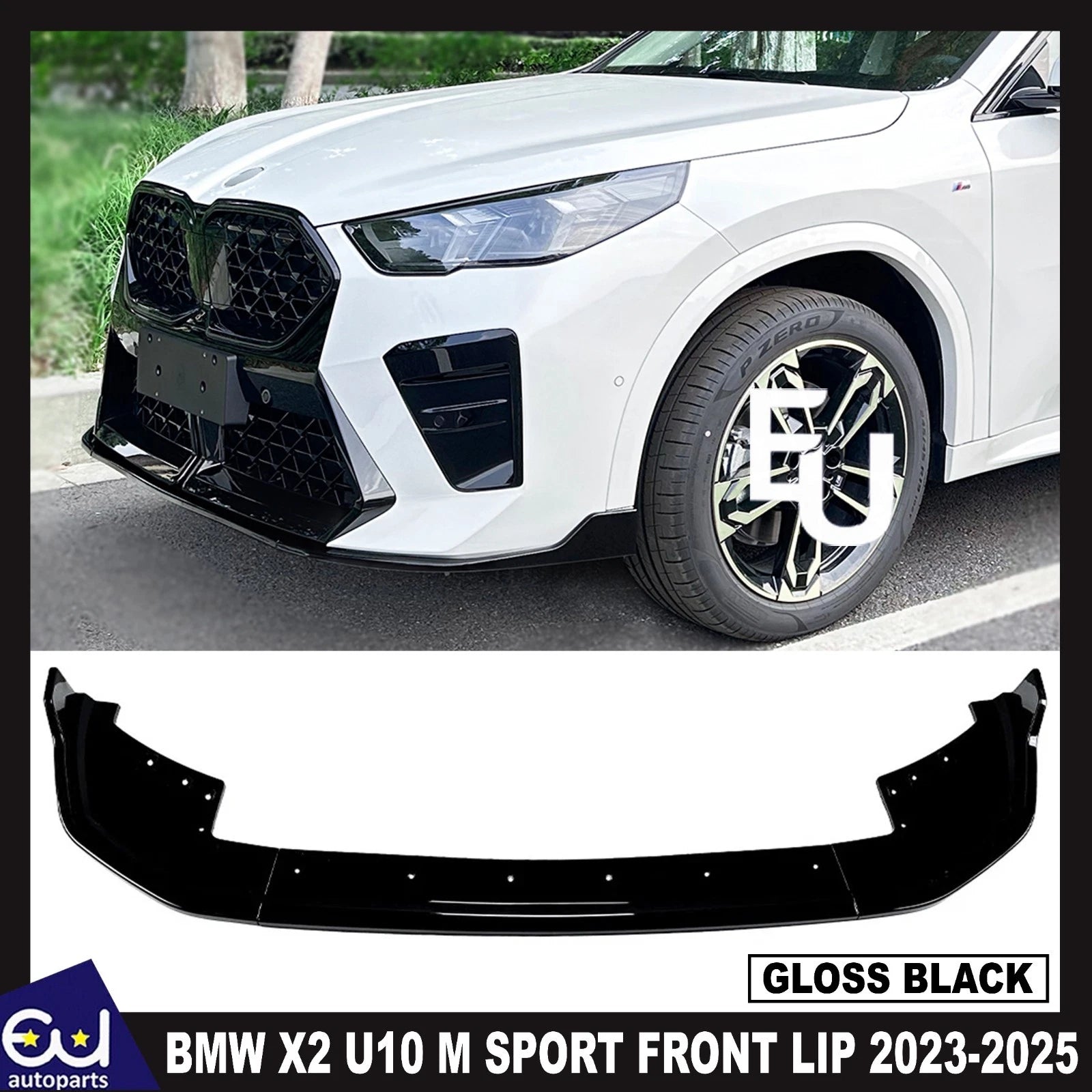 FOR BMW X2 U10 M SPORT FRONT BUMPER SPLITTER SPOILER LIP GLOSS BLACK 2023-2025