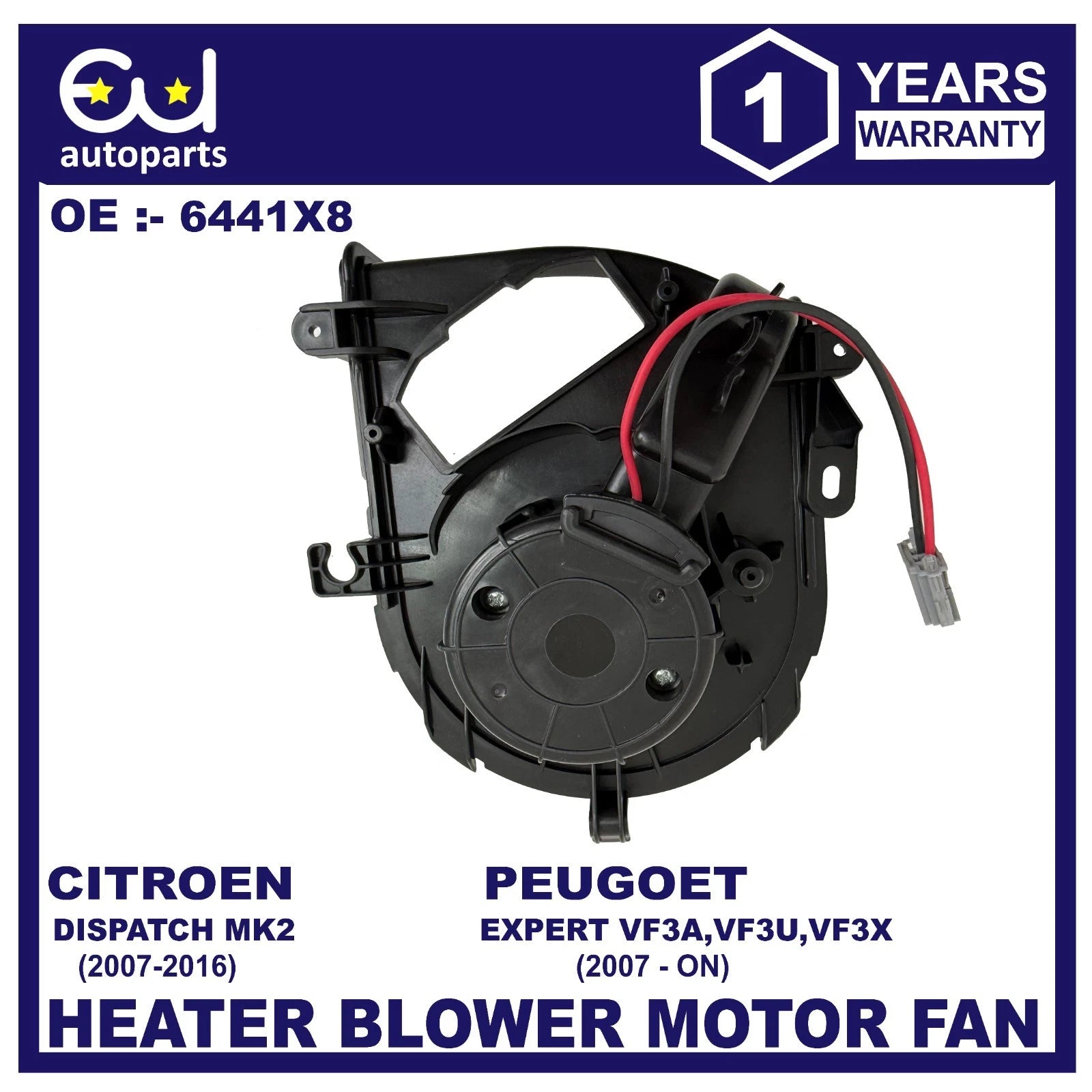 HEATER BLOWER MOTOR FAN FOR CITROEN DISPATCH MK2 PEUGEOT EXPERT 1.6 2.0 HDi