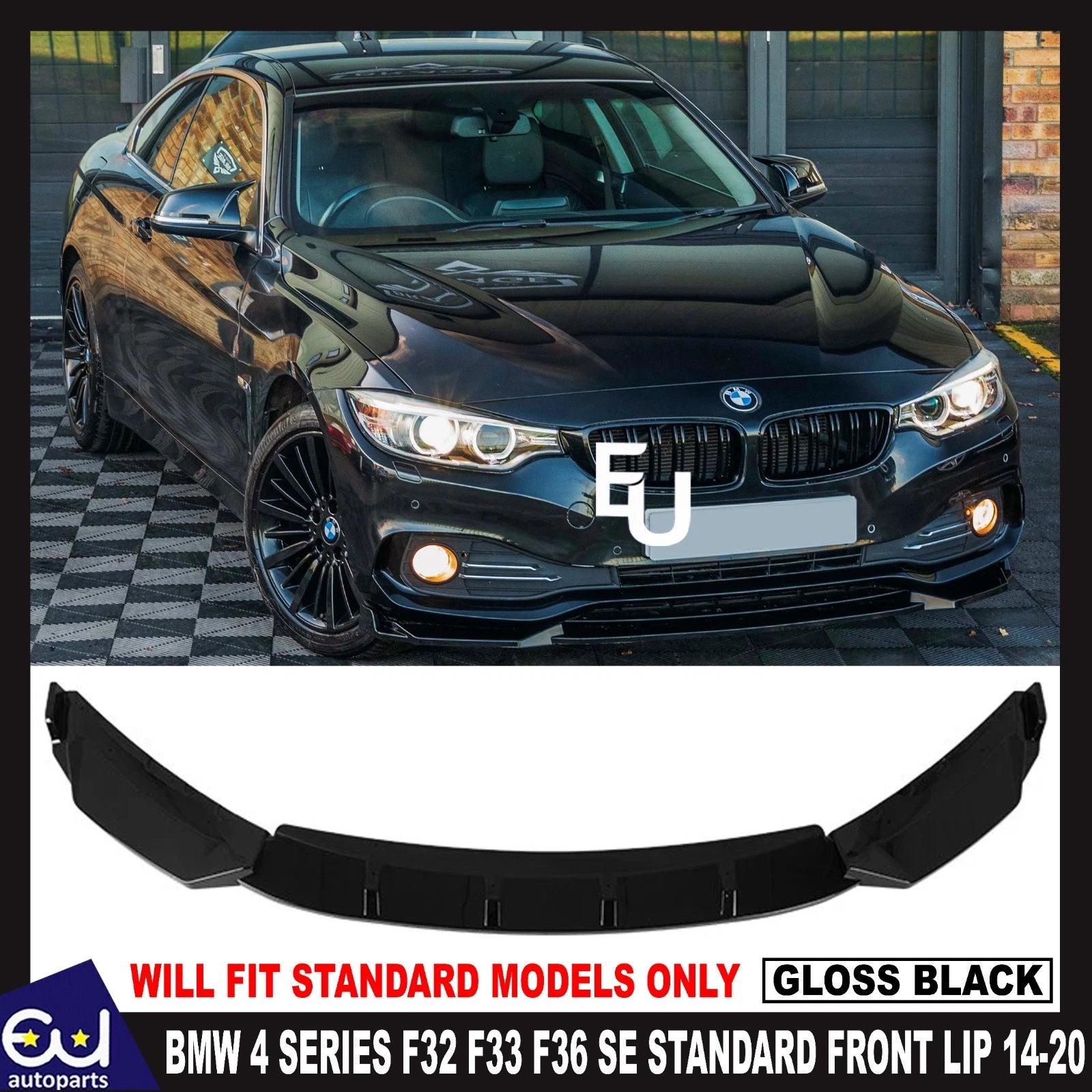 FOR BMW 4 SERIES F32 F33 F36 SE STANDARD FRONT SPLITTER SPOILER LIP GLOSS 14-20