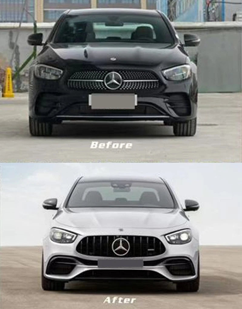 FOR MERCEDES W213 C238 E63 CONVERSION FULL FRONT BUMPER GRILLE BODYKIT 2020-2023