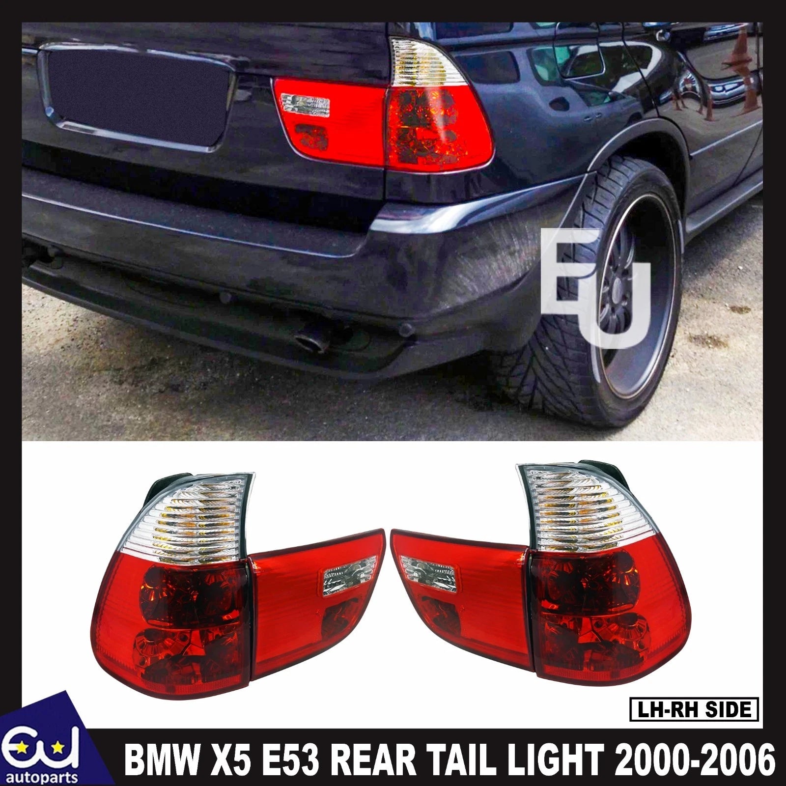 FOR BMW X5 E53 RED CLEAR PARKING TAIL LIGHTS REAR TAIL LIGHTS LIGHT LAMP 2000-06
