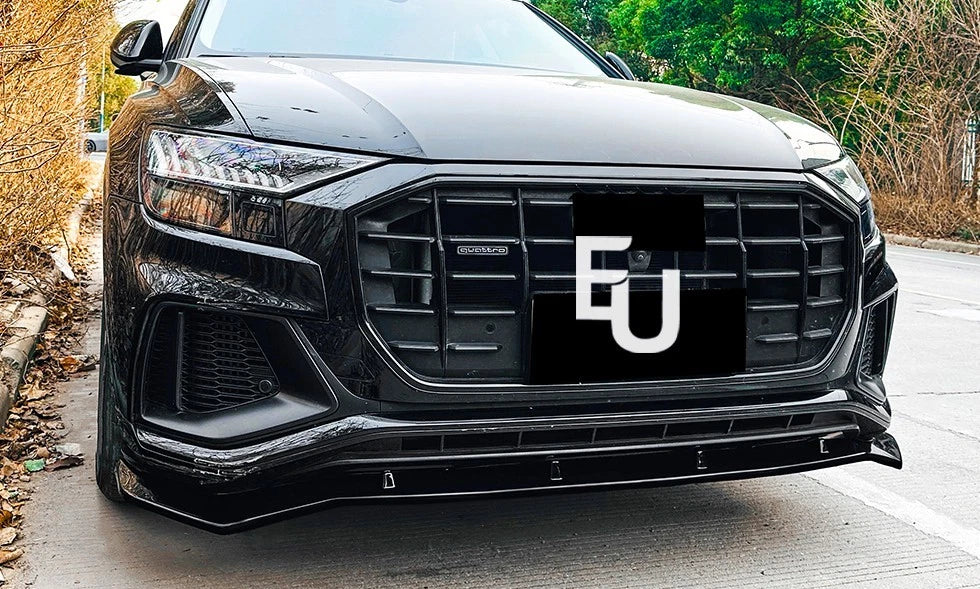 FOR AUDI Q8 SQ8 S LINE FRONT BUMPER SPLITTER LIP SPOILER GLOSS BLACK 2019+