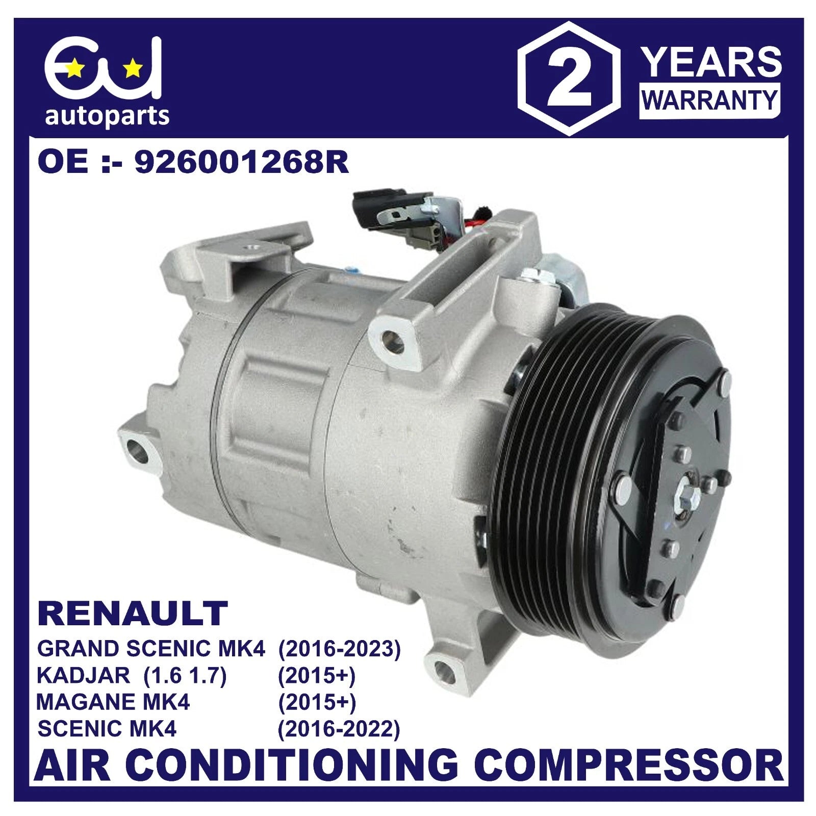 AIR CON A/C COMPRESSOR PUMP FOR RENAULT GRAND SCENIC MEGANE MK4 1.2 1.3 1.6 1.7