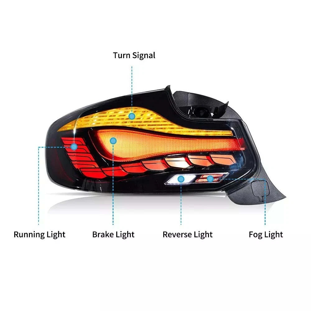 SMOKED OLED TAIL LIGHTS LAMP FOR BMW 2 SERIES 14-20 F22 F23 F87 M2 W/ANIMATION
