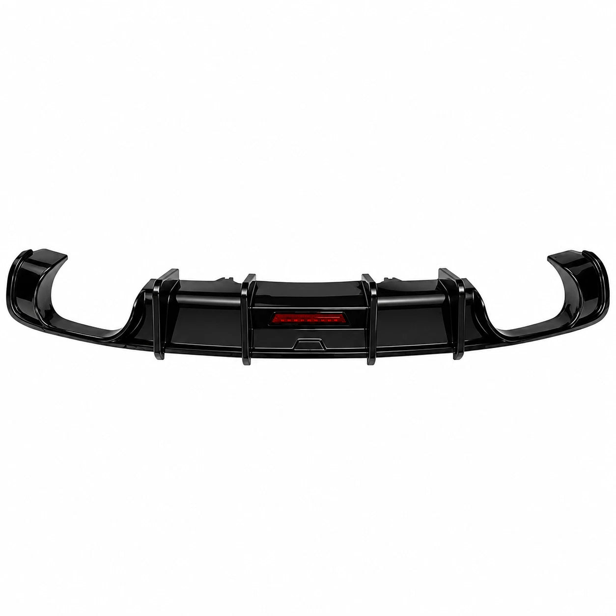 FOR AUDI A4 SALOON B9 S-LINE S4 GLOSS BLACK REAR DIFFUSER W/LED BODY KIT 2015-19
