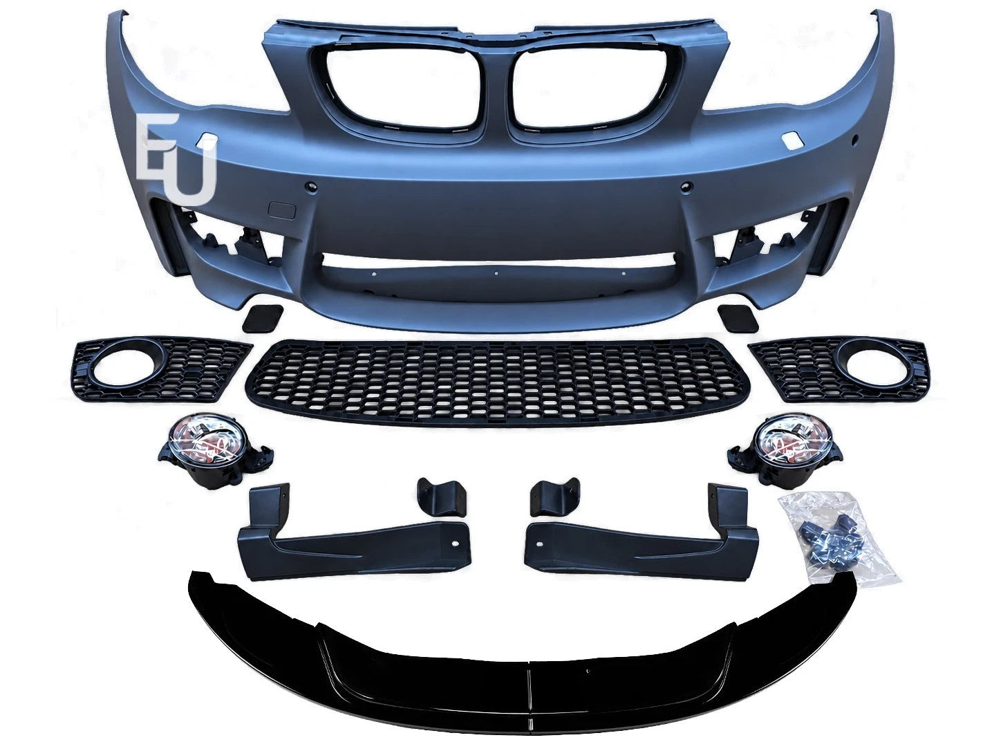 1M STYLE FRONT BUMPER WITH FRONT SPLITTER FOR BMW 1 SERIES E81 E82 E87 E88 08-11