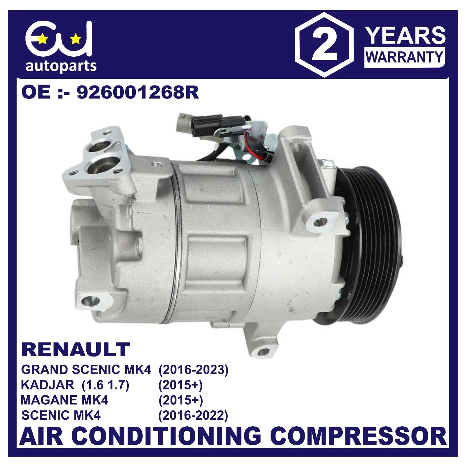 AIR CON A/C COMPRESSOR PUMP FOR RENAULT GRAND SCENIC MEGANE MK4 1.2 1.3 1.6 1.7