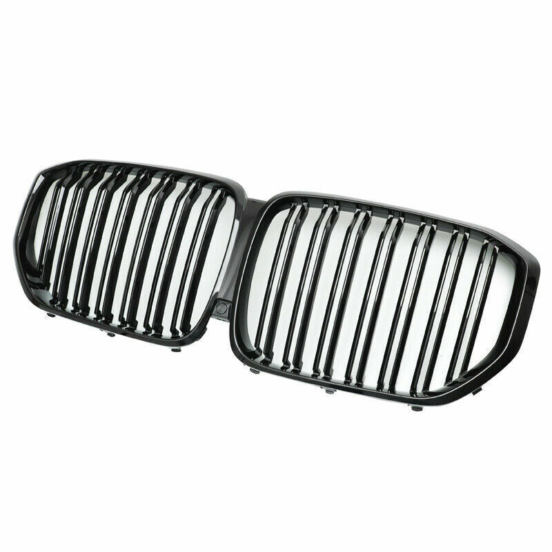 FOR BMW X5 G05 GLOSS BLACK TWIN DUAL SLAT KIDNEY GRILL GRILLE 2018 ONWARDS MODEL
